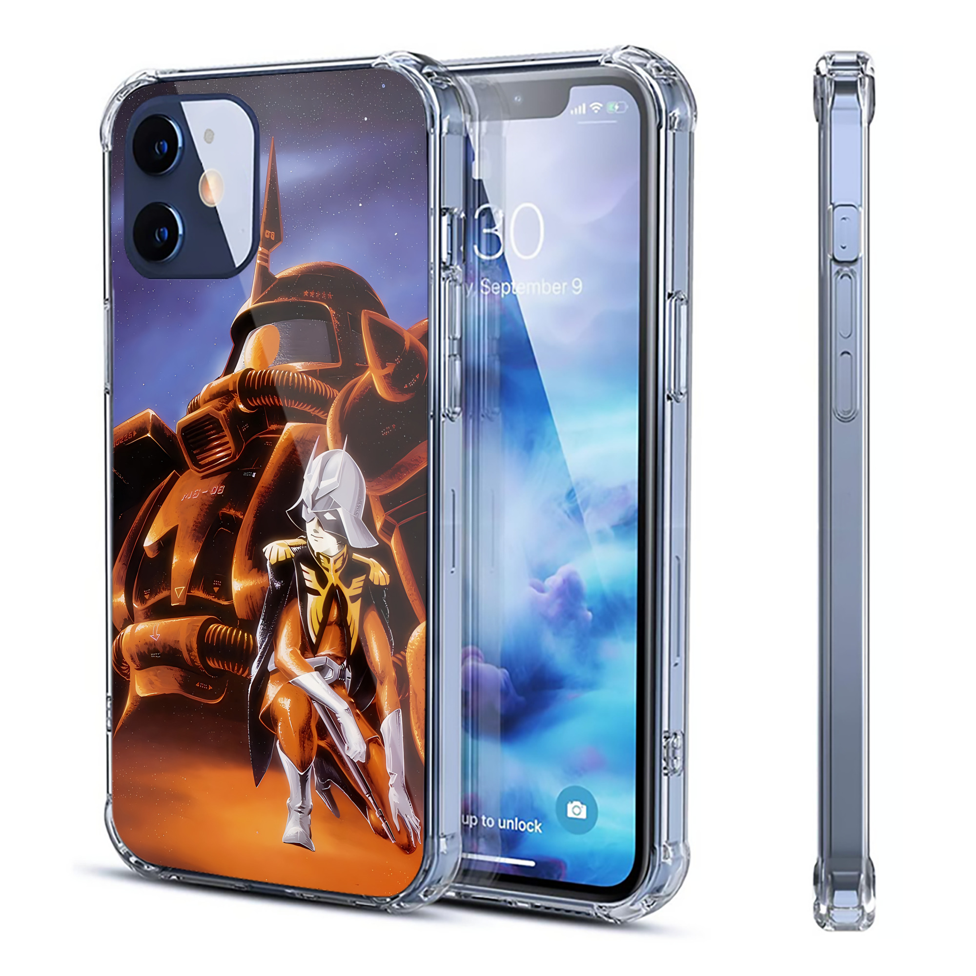 （画像用） 機動戦士ガンダム Mobile Suit Gundam 【iPhone 12シリーズ対応】透明スマホケース（クリアソフトケース）